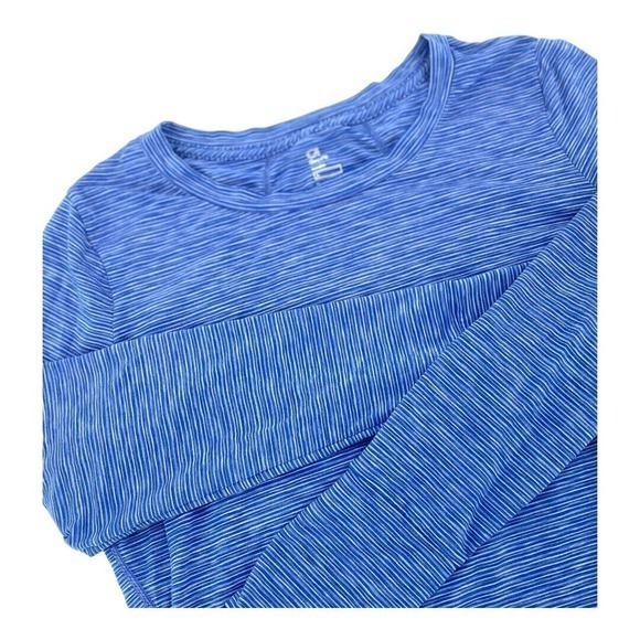 Gap Fit Work Out Long Sleeve Dri Fit Blue Stripe Womens Large - Picture 2 of 7